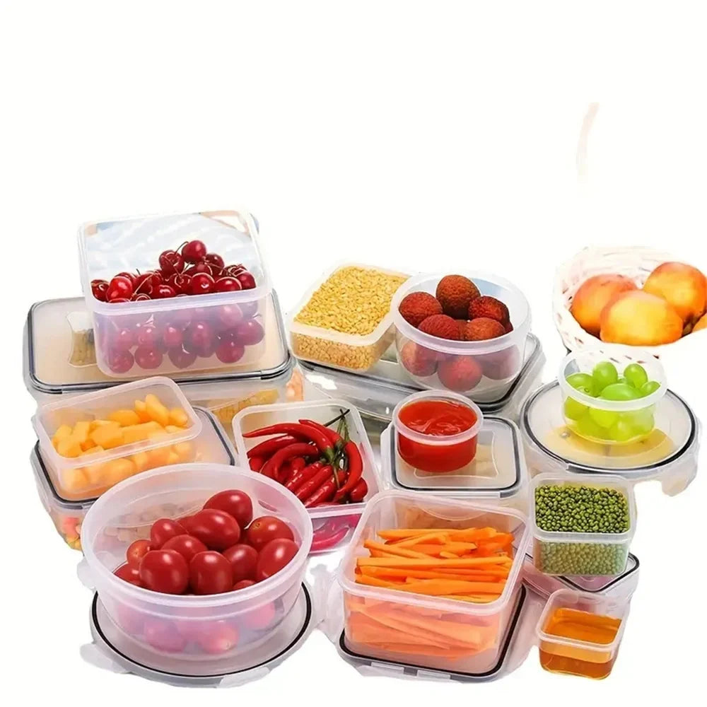24-Piece Kitchen Storage Container Set – Stackable Plastic Bins with Flip Lids