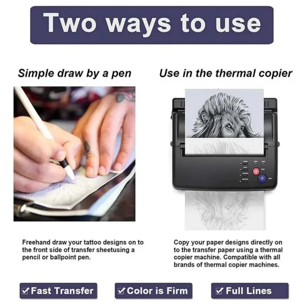 Wireless Tattoo Stencil Printer and Papers