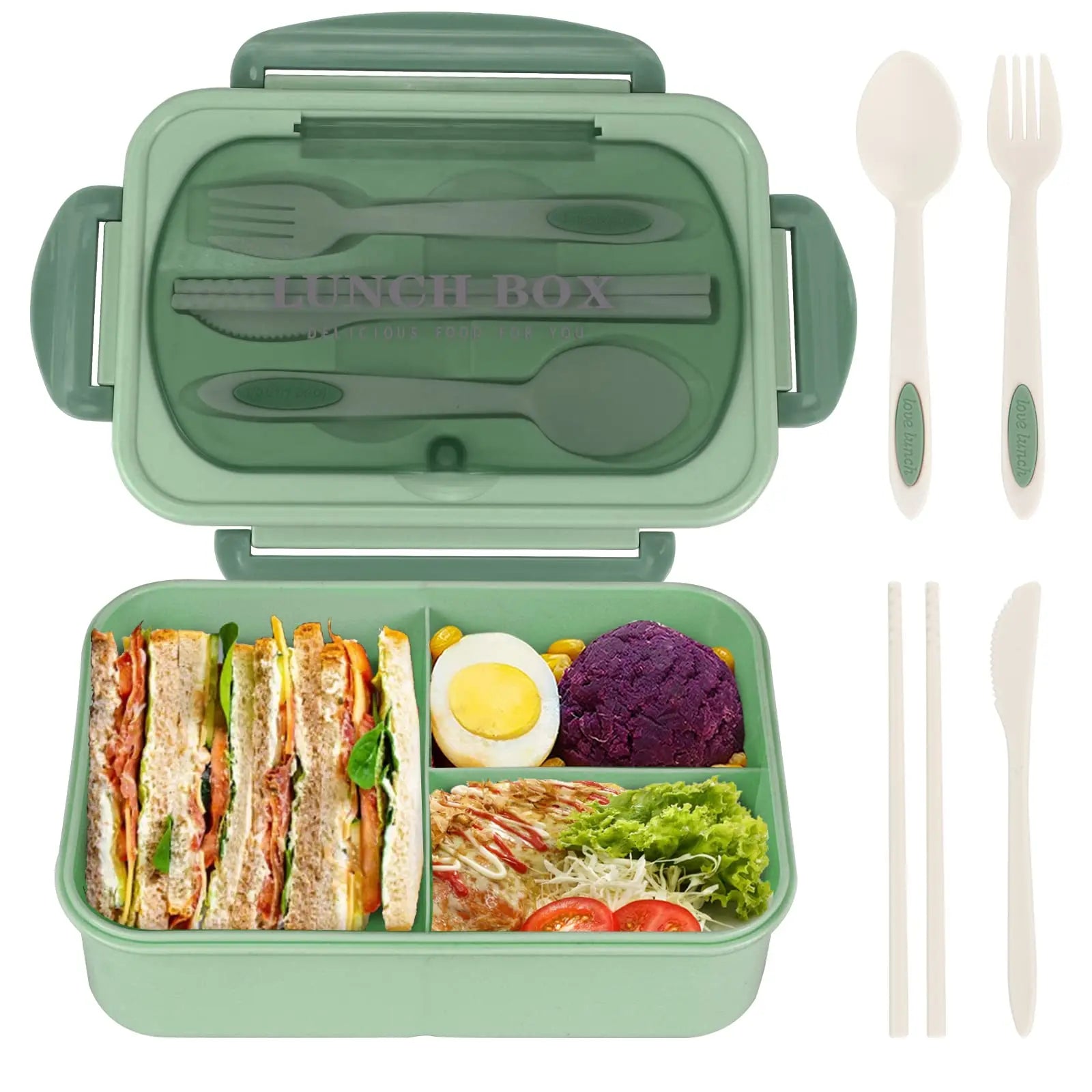 40oz Bento Box - 3-Tier Meal Prep Kit ✔FDA Food-Grade & LeakGuard™ (Office/Gym Essentials)