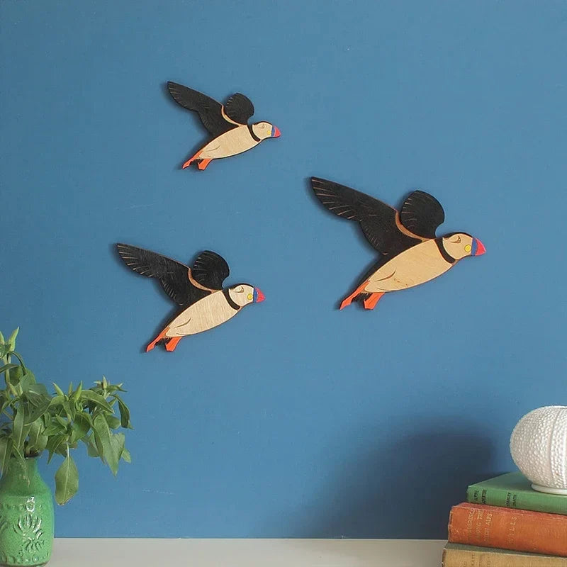 3-Piece Wooden Bird Wall Decor Set – Patterned Boho Home Decor for Indoors & Outdoors