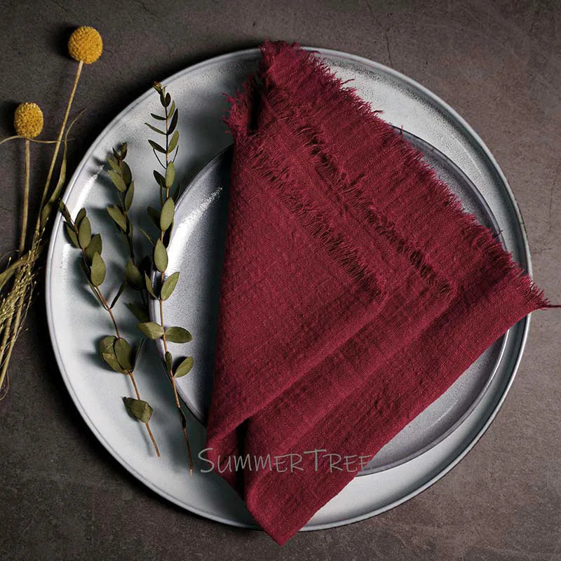 Rustic Cotton Gauze Reusable Napkin – Boho Kitchen & Table Decor - Rust