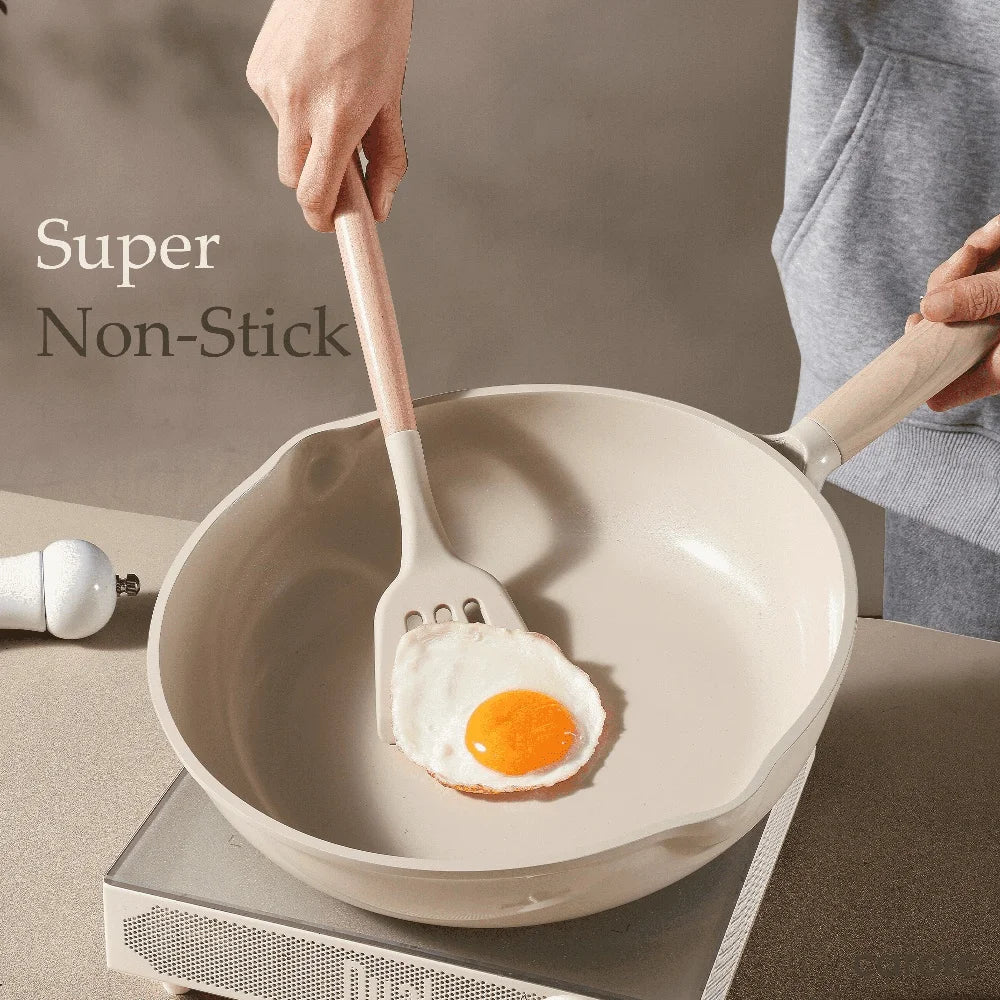 Premium Nonstick Ceramic Skillet Induction Frying Pan Toxin Free Easy Clean Heavy Duty Cookware Chef Pan Suitable All Stoves