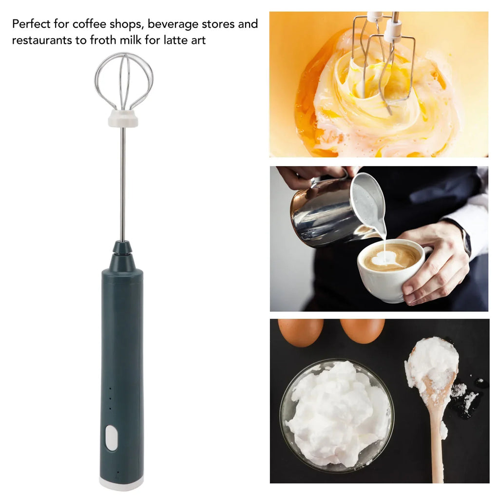 Clearance Deal Electric Whisk 2 Stainless Steel Heads Mini Cordless Multifunction Coffee Milk Frother Waterproof Stirring Tool