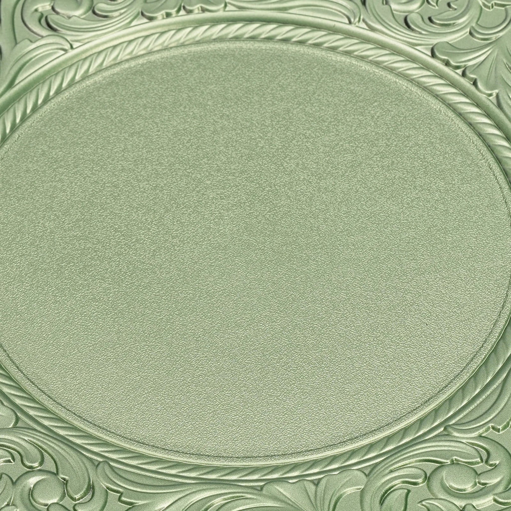 100PCS Charger Plates Set 13 inch Round Charger Plates Kitchen Dish Charger for Wedding Party Decoration Silver/Green