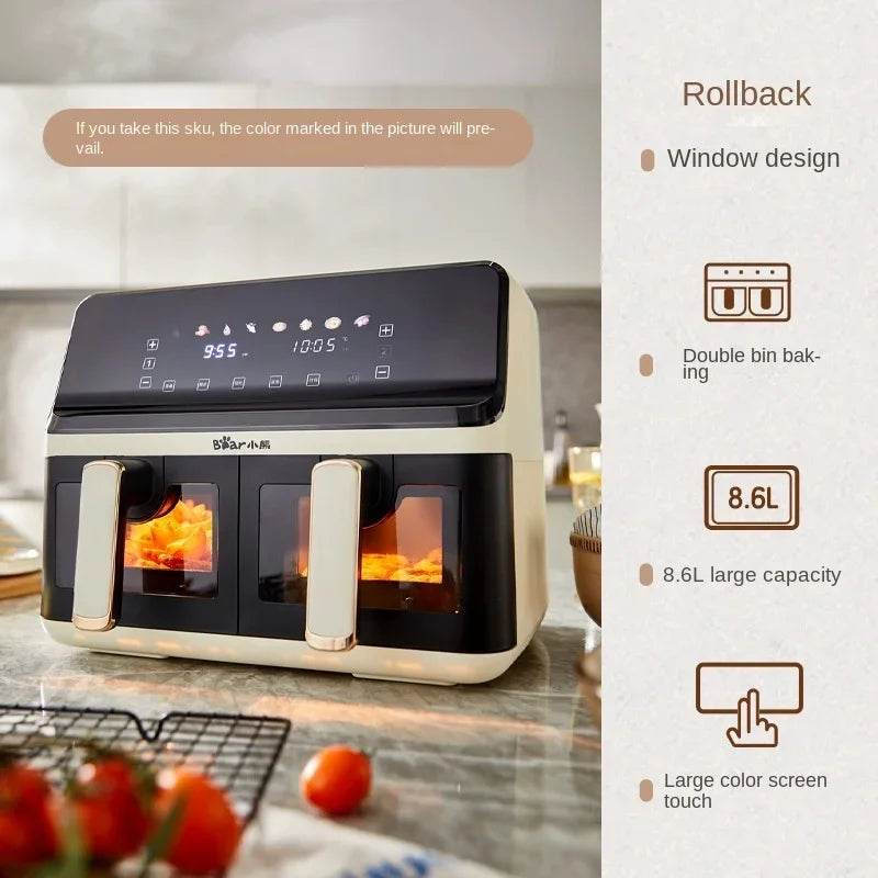 Dual-Basket Air Fryer with Multi-Function Cooking