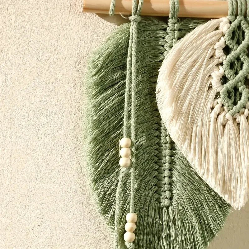 Handmade Macramé Leaf Wall Hanging
