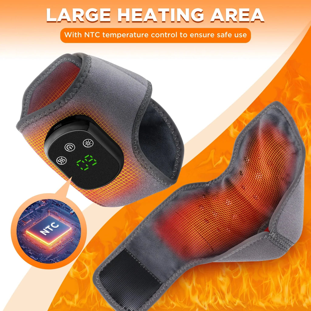 🦶 Electric Ankle Brace – Adjustable Hot Compress & Vibration Massage Support