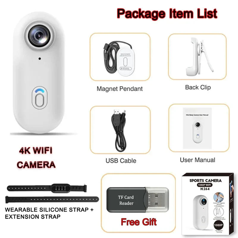 🐾 4K HD Mini Pet Collar Camera – Portable Dog & Cat Neck Camera