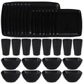 16/32Pcs Plastic Dinnerware Set -DurableDishwasher Safe Microwave Safe Stackable Includes Dinner Plates Salad Plates Snack Bowls