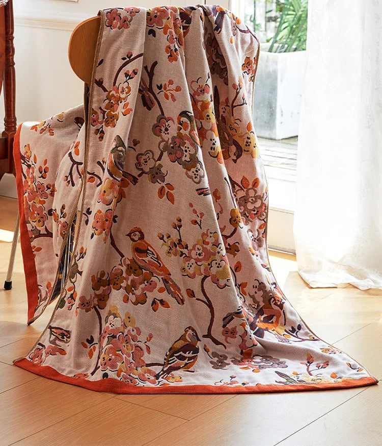Cotton Gauze Floral Bath Towel