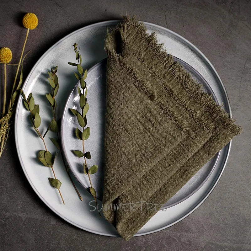 Rustic Cotton Gauze Reusable Napkin – Boho Kitchen & Table Decor