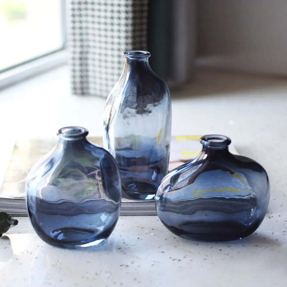 Gradient Glass Flower Vase – Modern Iridescent Home Accent