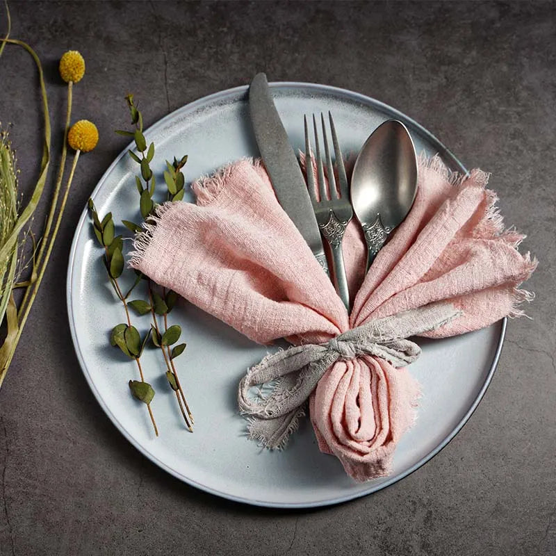Rustic Cotton Gauze Reusable Napkin – Boho Kitchen & Table Decor