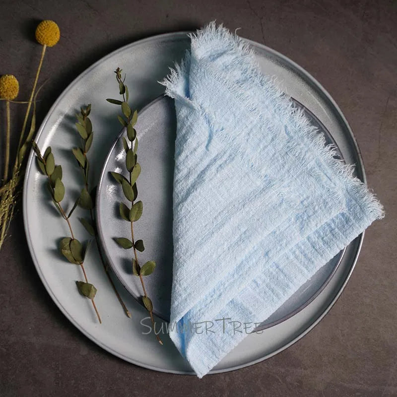 Rustic Cotton Gauze Reusable Napkin – Boho Kitchen & Table Decor