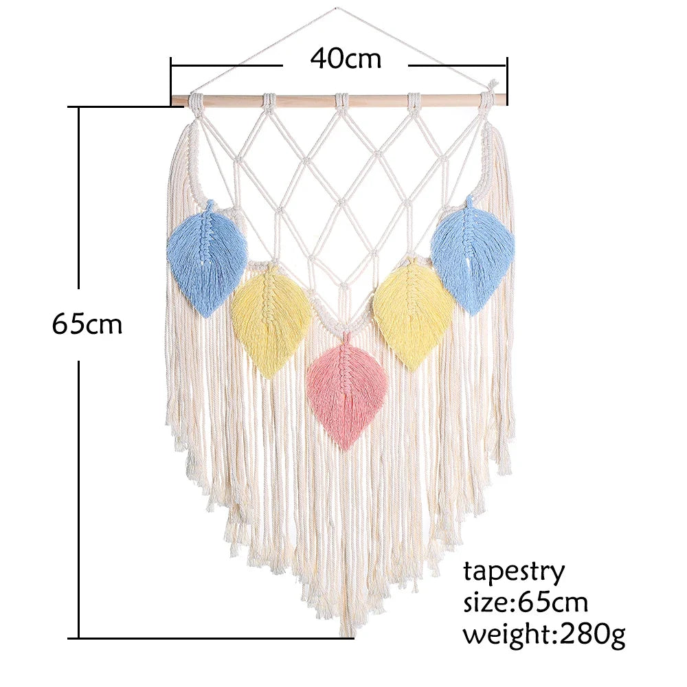 Leaves Hand-Woven Macrame Tapestries