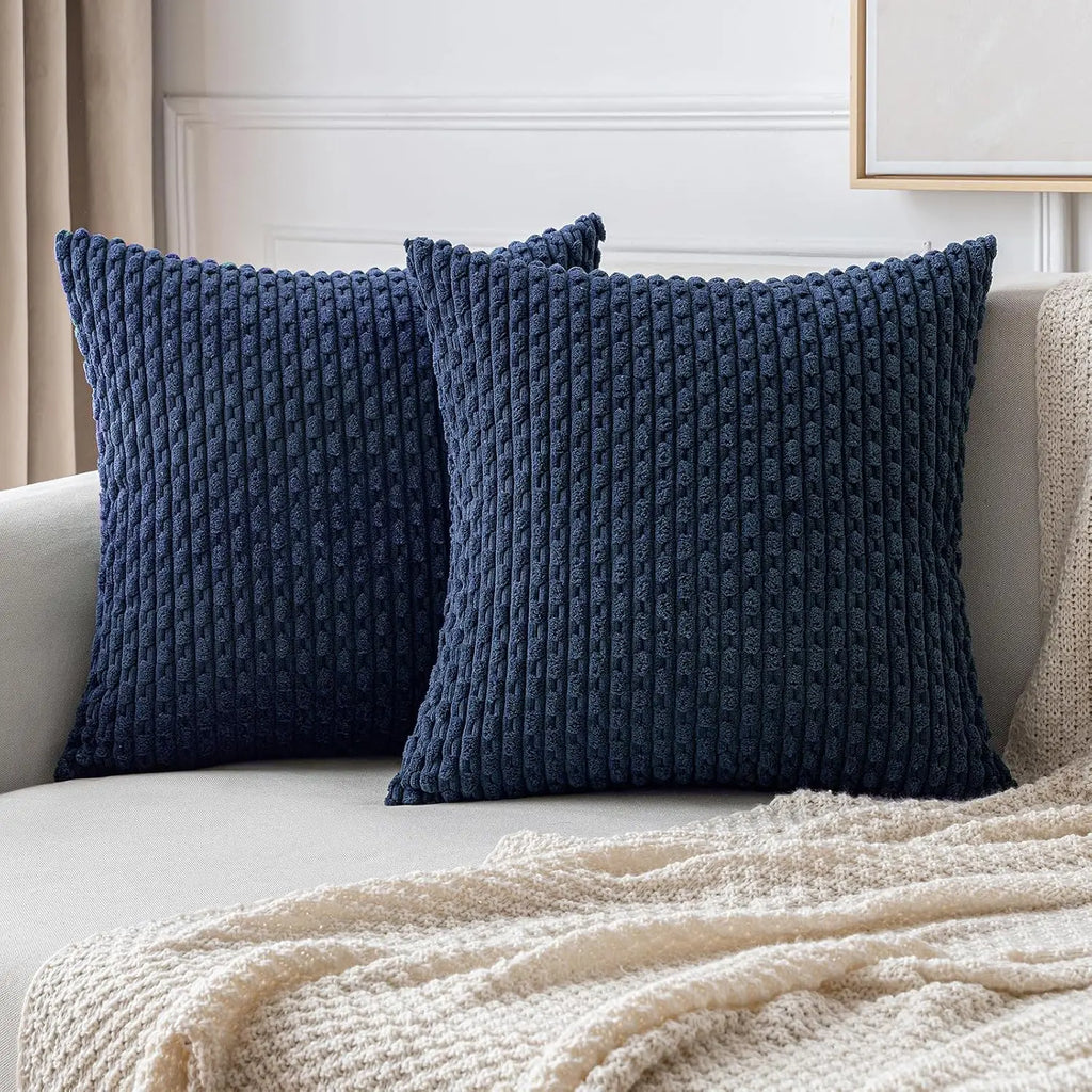 Soft Striped Throw Pillow Cover for Fall
