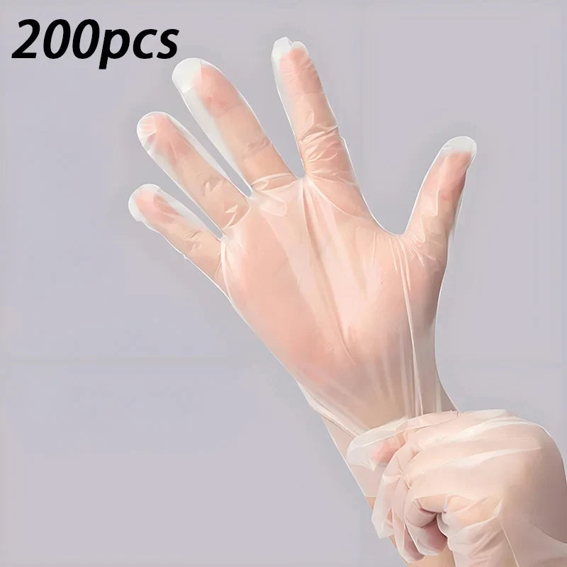 Disposable TPE Gloves  - Clear Oil-Resistant Food Handling Gloves for Cooking, Cleaning, Meals, Latex-Free & Powder-Free