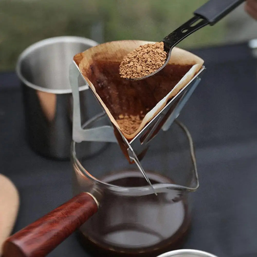 Portable Foldable Coffee Filter Stainless Steel Easy Clean Reusable Coffee Funnel Paperless Pour Over Holder Coffee Dripper