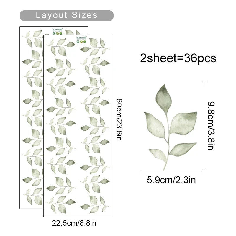 Boho Floral Leaf Wall Stickers – Removable 3D Vinyl Decals for Kids' Nursery & Home Decor - Pink Flowers