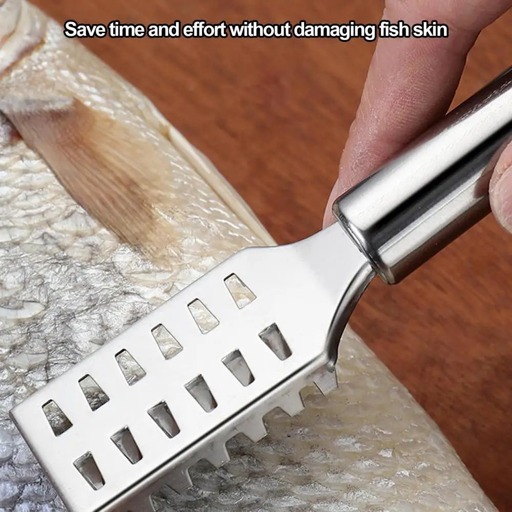 Fish Scale Remover & Shrimp Deveiner Tool – Stainless Steel Scaler Knife, Skin Brush & Kitchen Tweezers for Seafood Cleaning