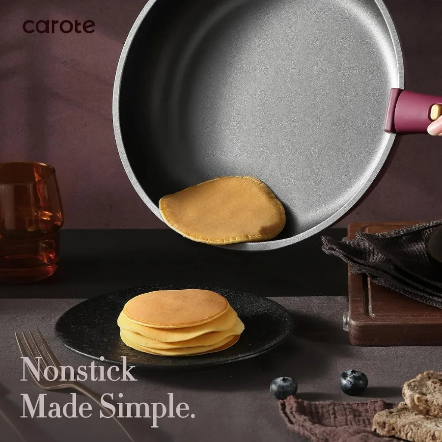 21pcs Pots and Pans Set, Nonstick Cookware Set Detachable Handle, Induction Kitchen Cookware Sets Non Stick with Removable Handl