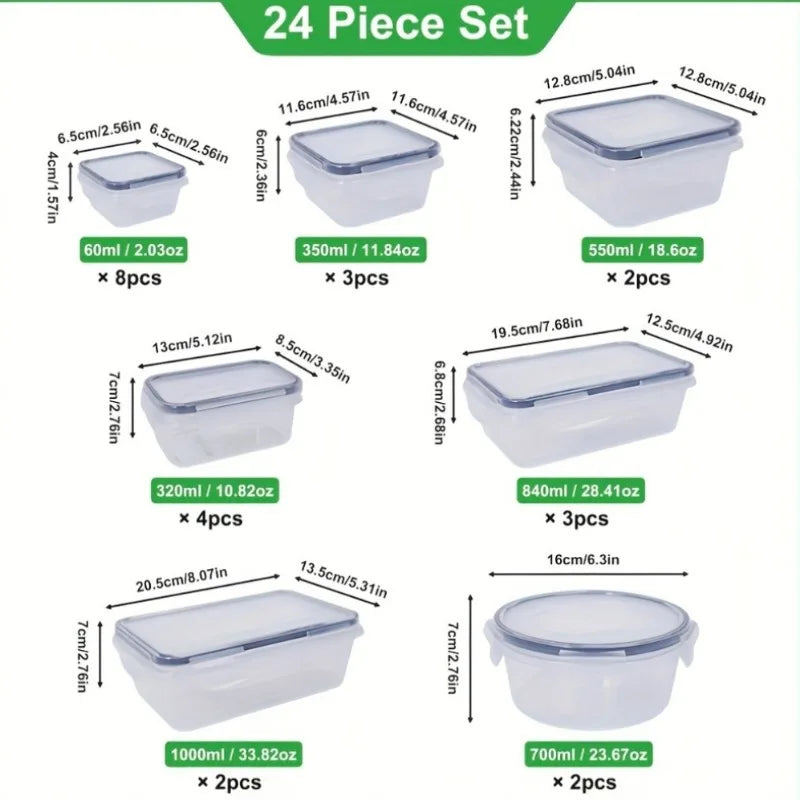 48-Piece BPA-Free Airtight Food Storage Set – 24 Containers with Lids & Labels