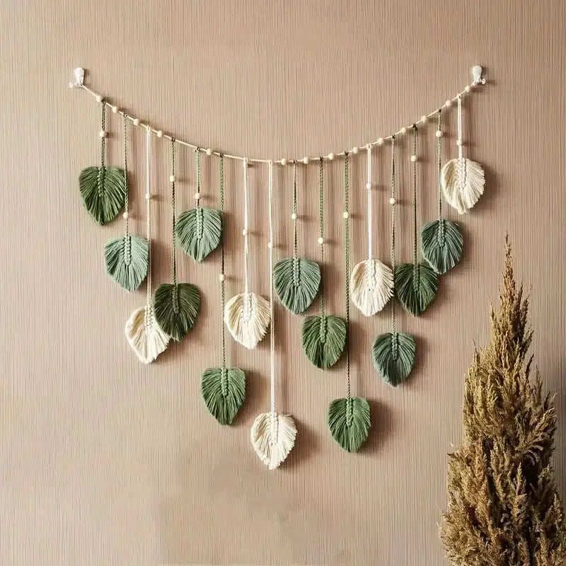 Macrame Hanging Leaf Wall Art