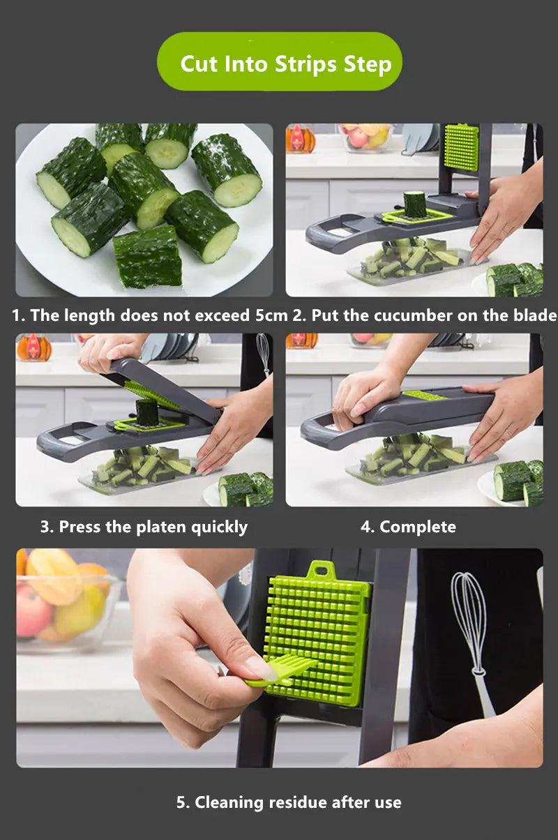 14 In 1 Multifunctional Vegetable Chopper, Cutter Vegetable Dicer Slicer Cutter Mandoline Onion Chopper For Onion Potato Tomato