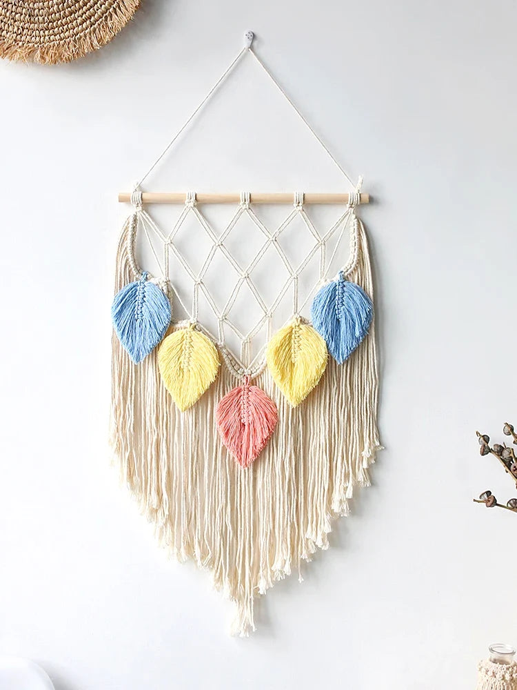 Leaves Hand-Woven Macrame Tapestries