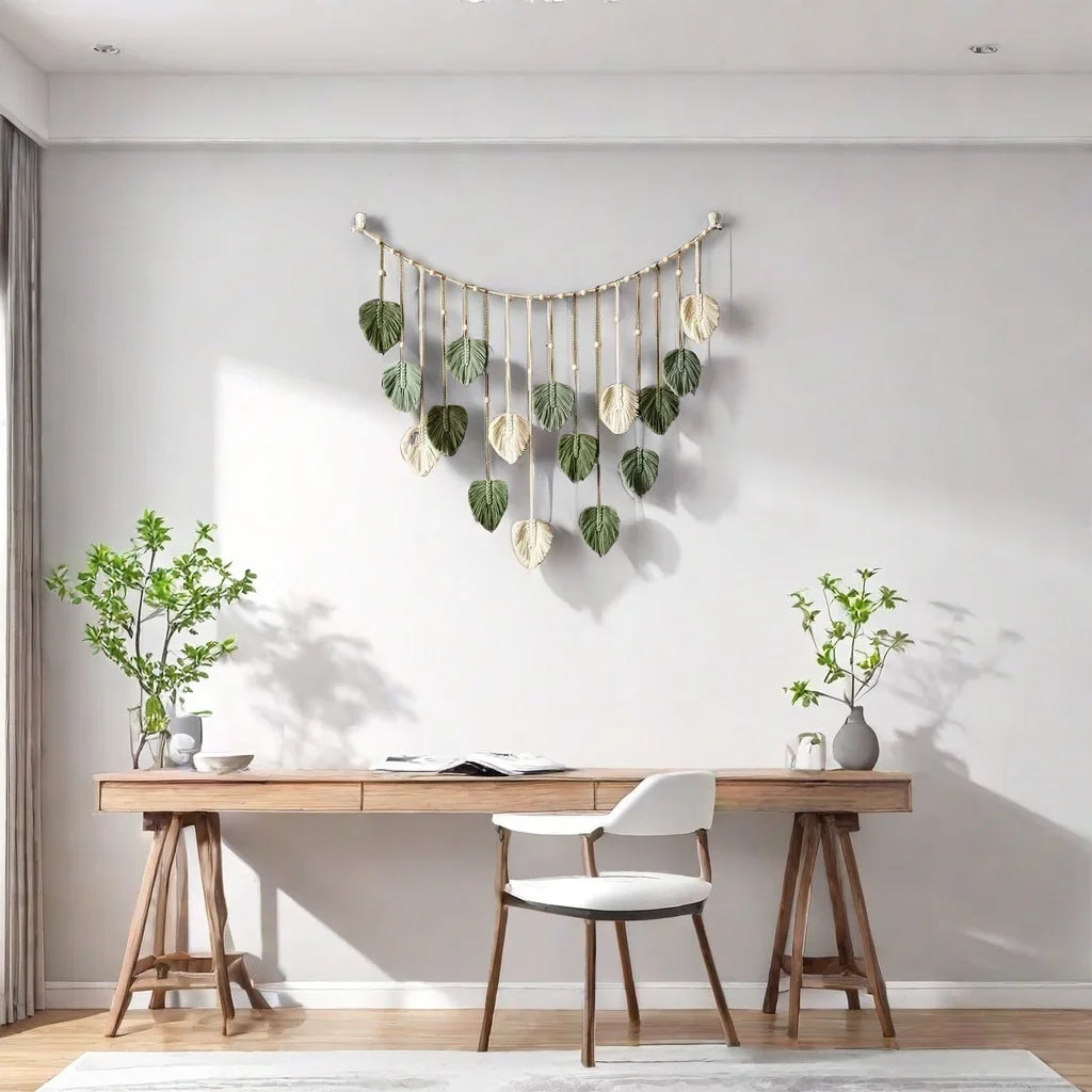 Macrame Hanging Leaf Wall Art
