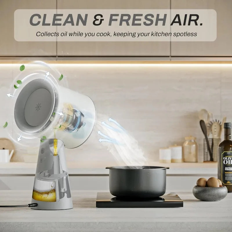 Portable Desktop Range Hood - Kitchen Exhaust Fan with 3 Speeds