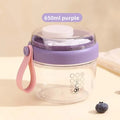 650ml Portable Handheld Breakfast Cup Yogurt PS Bowl Leak Proof Salad Bento Lunch Box with Spoon Organizer Kitchen Storage