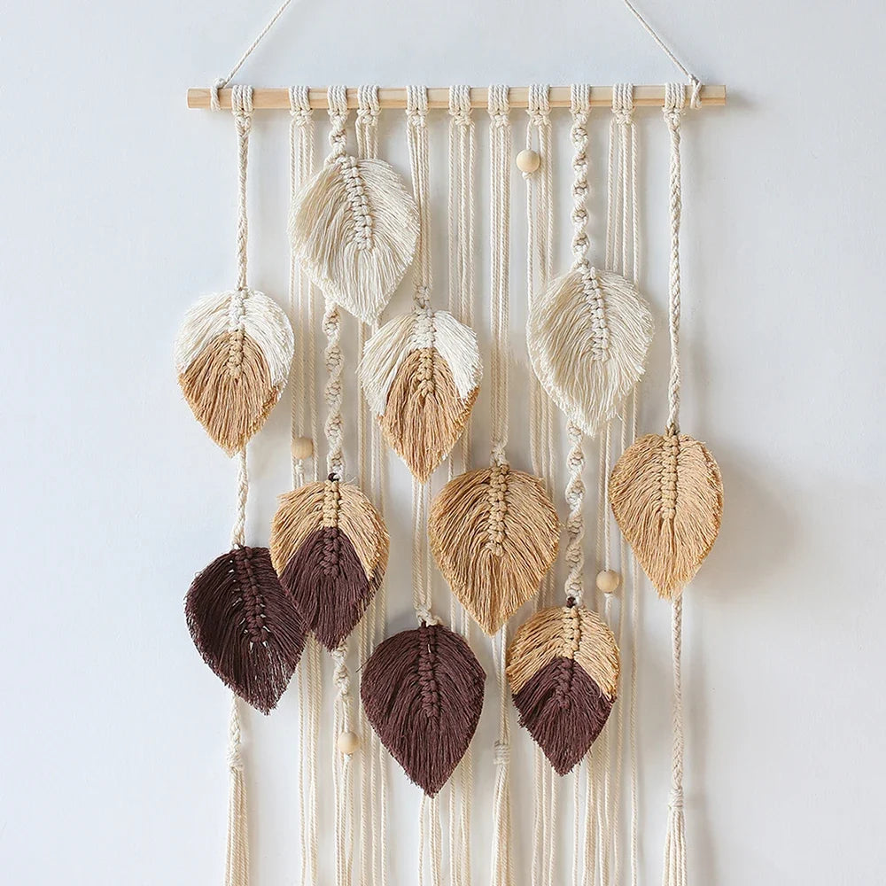 Leaves Hand-Woven Macrame Tapestries