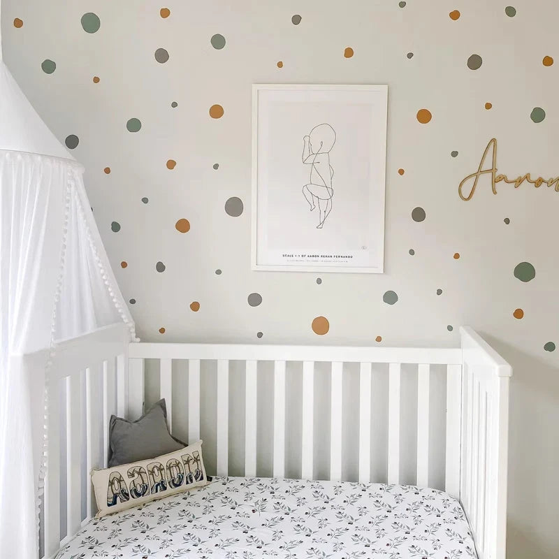 Boho Polka Dot Wall Stickers – Colorful Removable Nursery Decals