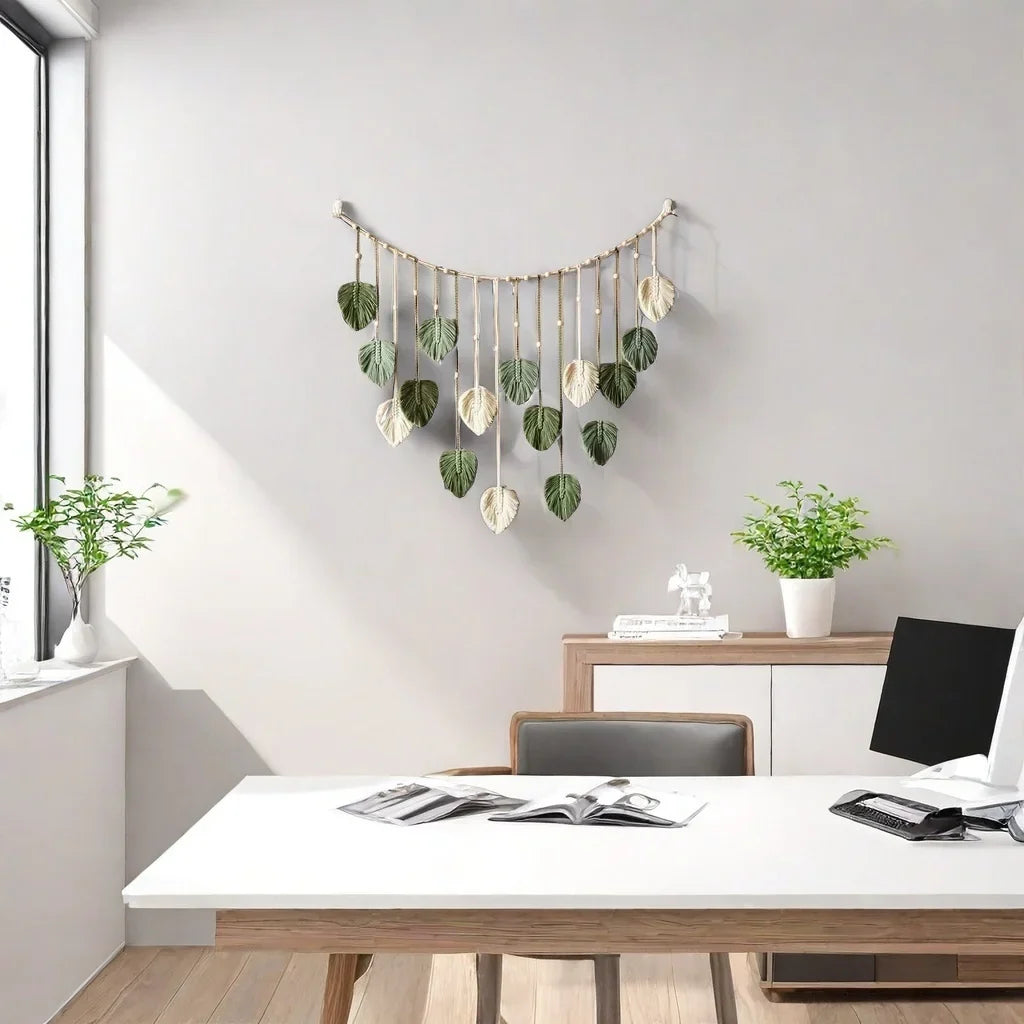 Macrame Hanging Leaf Wall Art