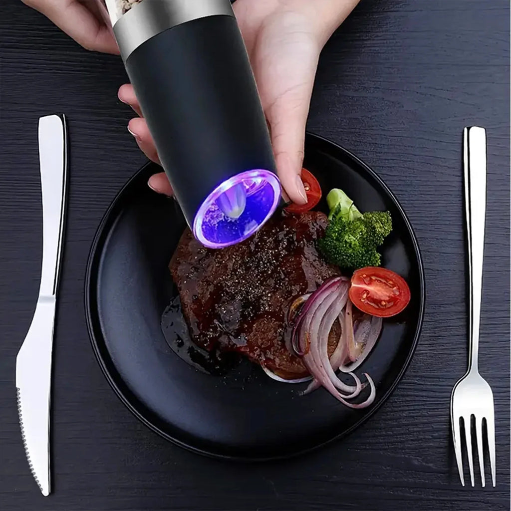 Gravity Electric Salt & Pepper Mill – Automatic Tilt-to-Grind Grinder, Battery Powered with Adjustable Coarseness & Upgraded Large Capacity