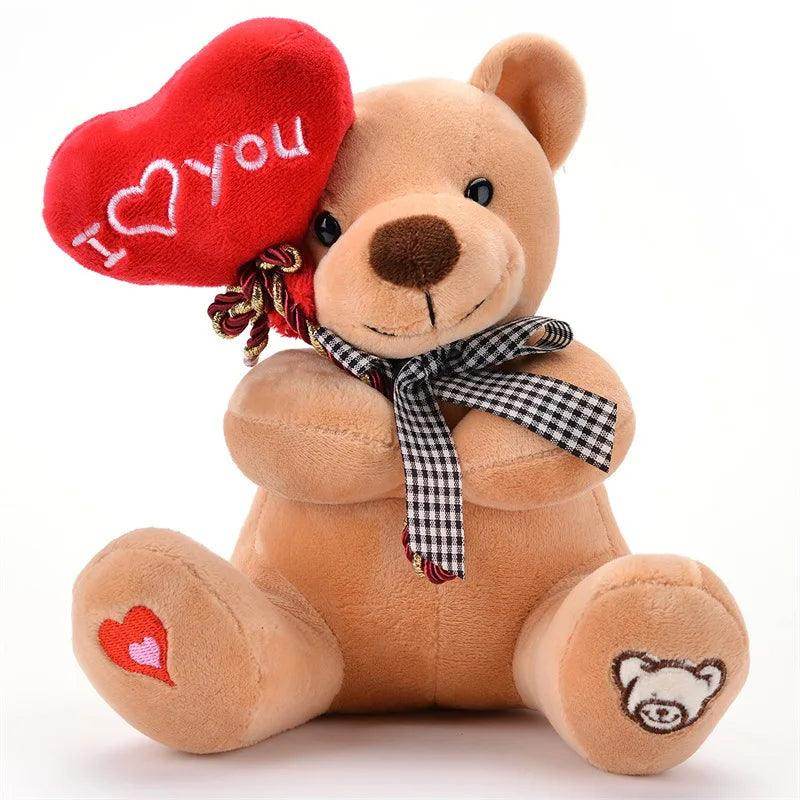 Cartoon Teddy Bear Holding Heart Plush Toy