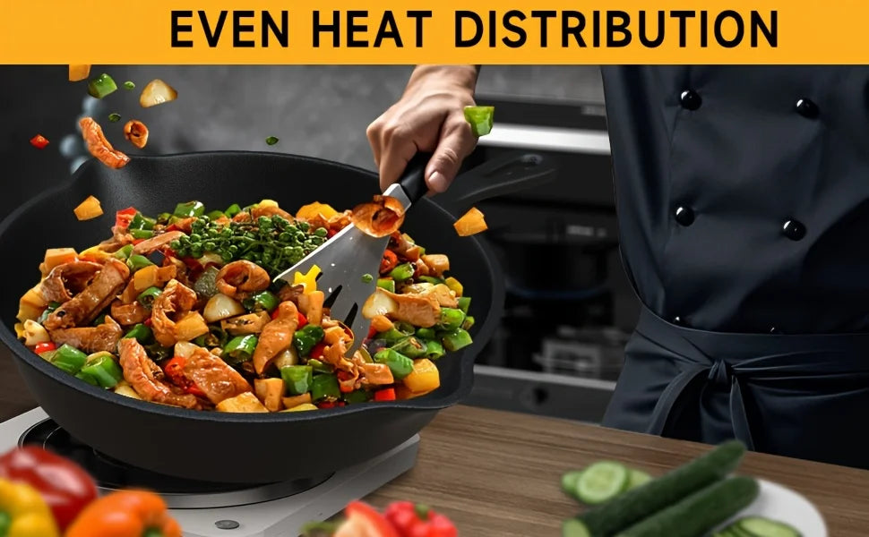 3PCS Pre-Seasoned Cast Iron Skillet Set (6/8/10 Inch) – Heavy-Duty Frying Pans for Oven, Grill & Campfire Cooking, Even Heat with Natural Non-Stick Surface