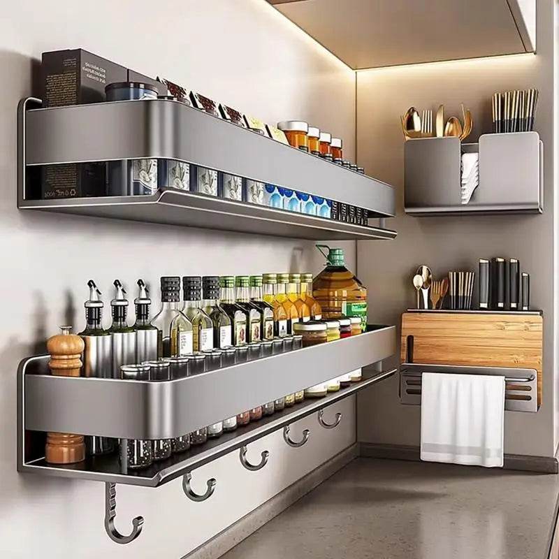 Aluminum Wall-Mounted Spices Rack