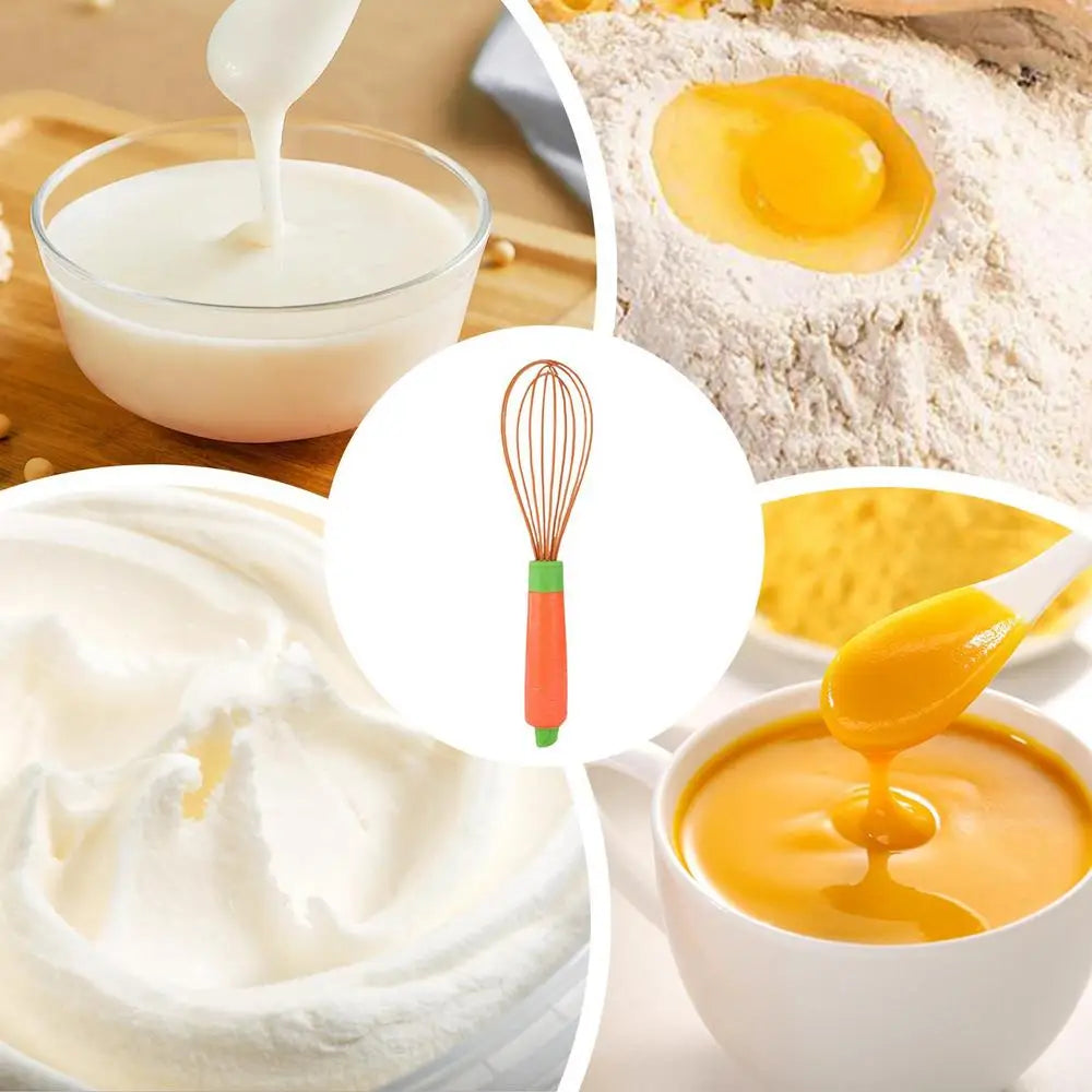 Silicone Whisk For Mixing Heat Resistant Egg Whisks Silicone Balloon Whisk Handle Beater Blender For Non-Stick Cookware Safe Non