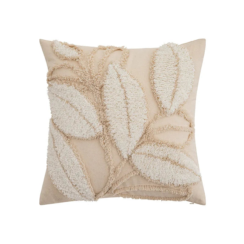 Embroidered Flower Throw Pillow Covers – Boho Cotton Cushion Covers for Bed, Sofa & Home Decor (30x50cm / 45x45cm)