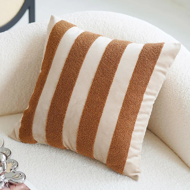 Vintage Nordic Throw Pillow Cover – Block Shapes