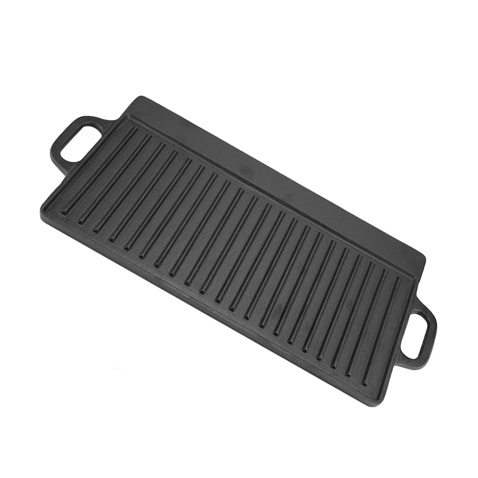 Non-Stick Cast Iron Grill Griddle Pan Ridged and Flat Double Sided Baking Cooking Tray Bakeware Grill Pan Cast Iron Grill Pan