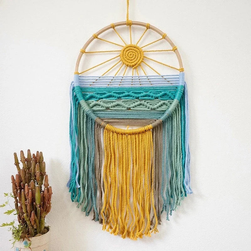 Sunrise & Sunset Woven Boho Cotton Tapestry