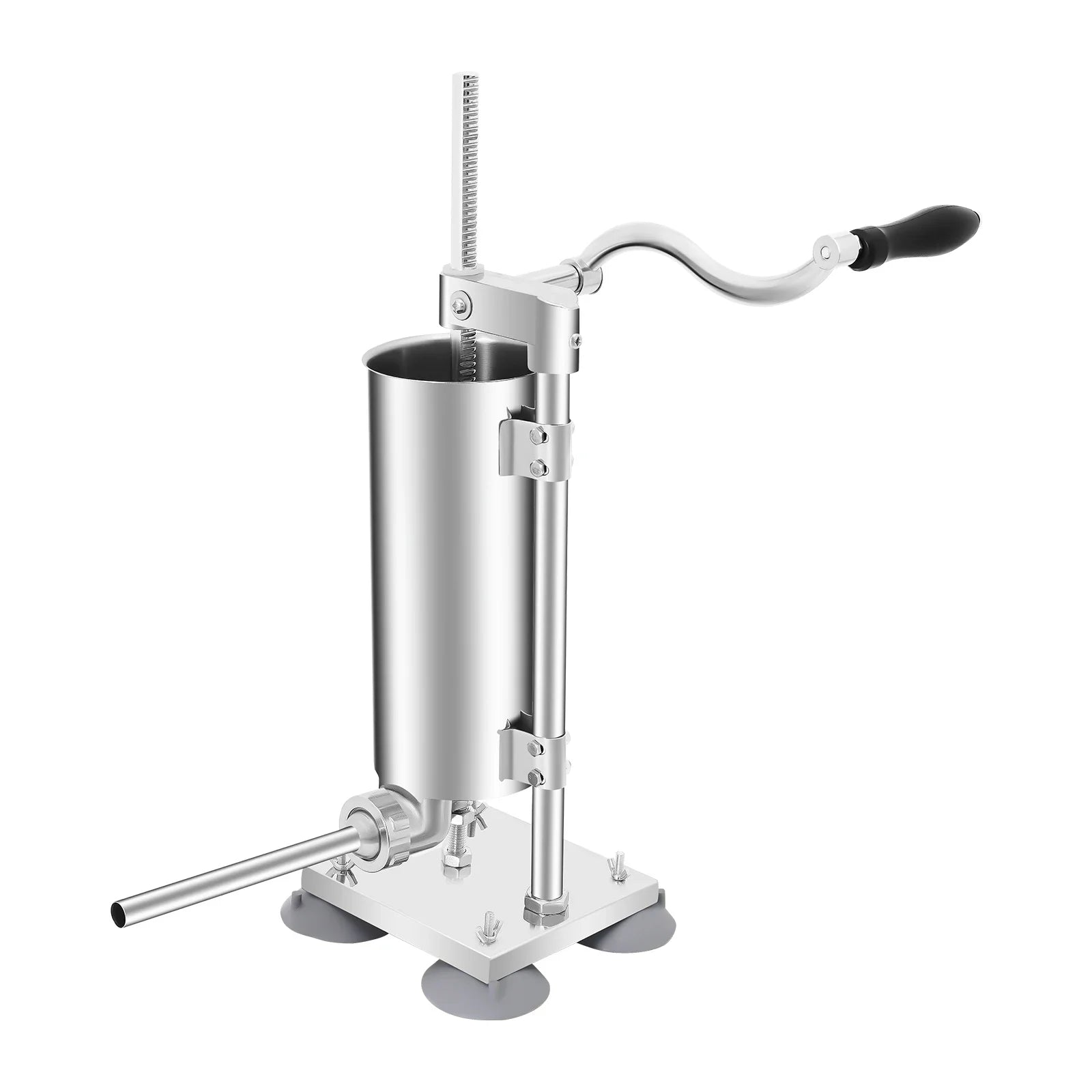 3L Vertical Manual Sausage Stuffer Machine – Stainless Steel Sausage Maker with 4 Steel & 7 PE Tubes