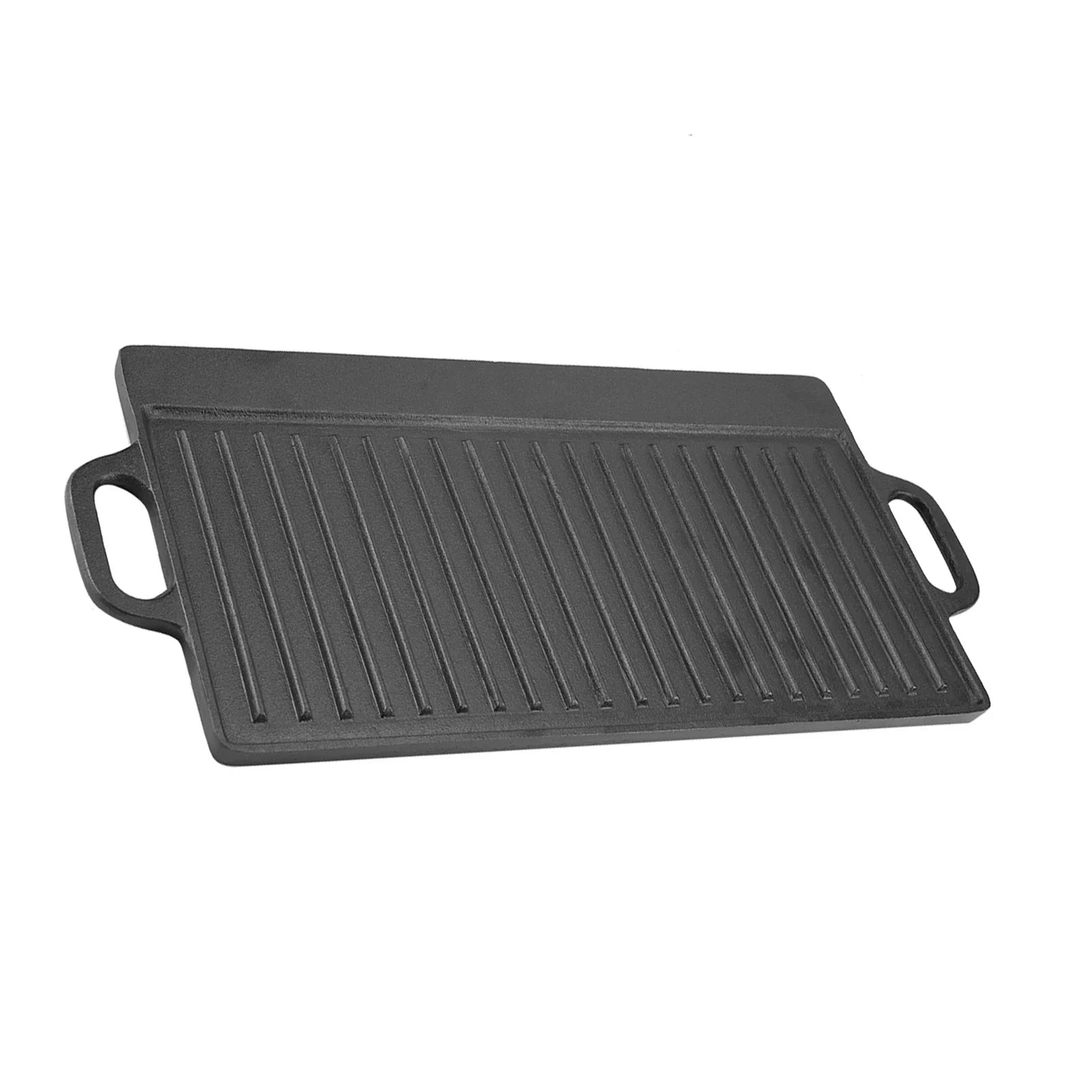Non-Stick Cast Iron Grill Griddle Pan Ridged and Flat Double Sided Baking Cooking Tray Bakeware Grill Pan Cast Iron Grill Pan