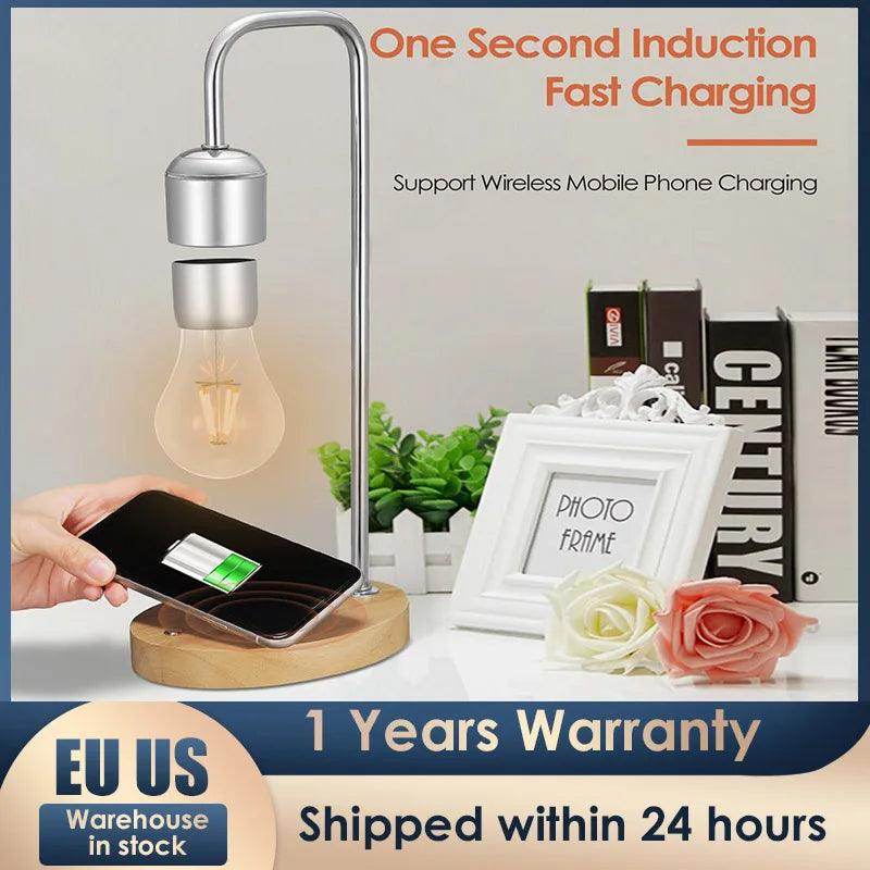 Modern Levitating Lamp With Floating Light Bulb