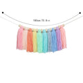 Boho Rainbow Tassel Garland with Wooden Beads
