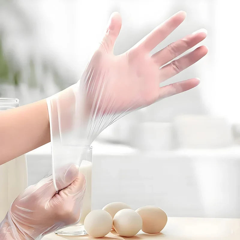 Disposable TPE Gloves  - Clear Oil-Resistant Food Handling Gloves for Cooking, Cleaning, Meals, Latex-Free & Powder-Free