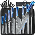 8pcs Kitchen Knife Damascus Stainless Steel Chef Knife Utility Paring Boning Cleaver Slicing Santoku Knives